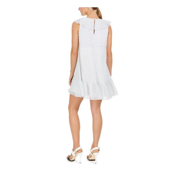 NWT CALVIN KLEIN Womens White Tie Keyhole-back Sleeveless Short Dress 14 - Picture 2 of 5